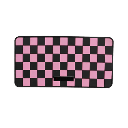 Car Dashboard Anti-slip Mat Pink and Brown Chessboard Pattern - Autoxmatch