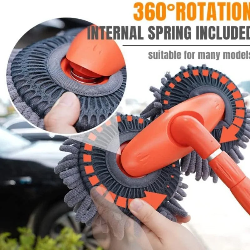 Car Mop Foam Washer Chenille Double Brush Head - Autoxmatch