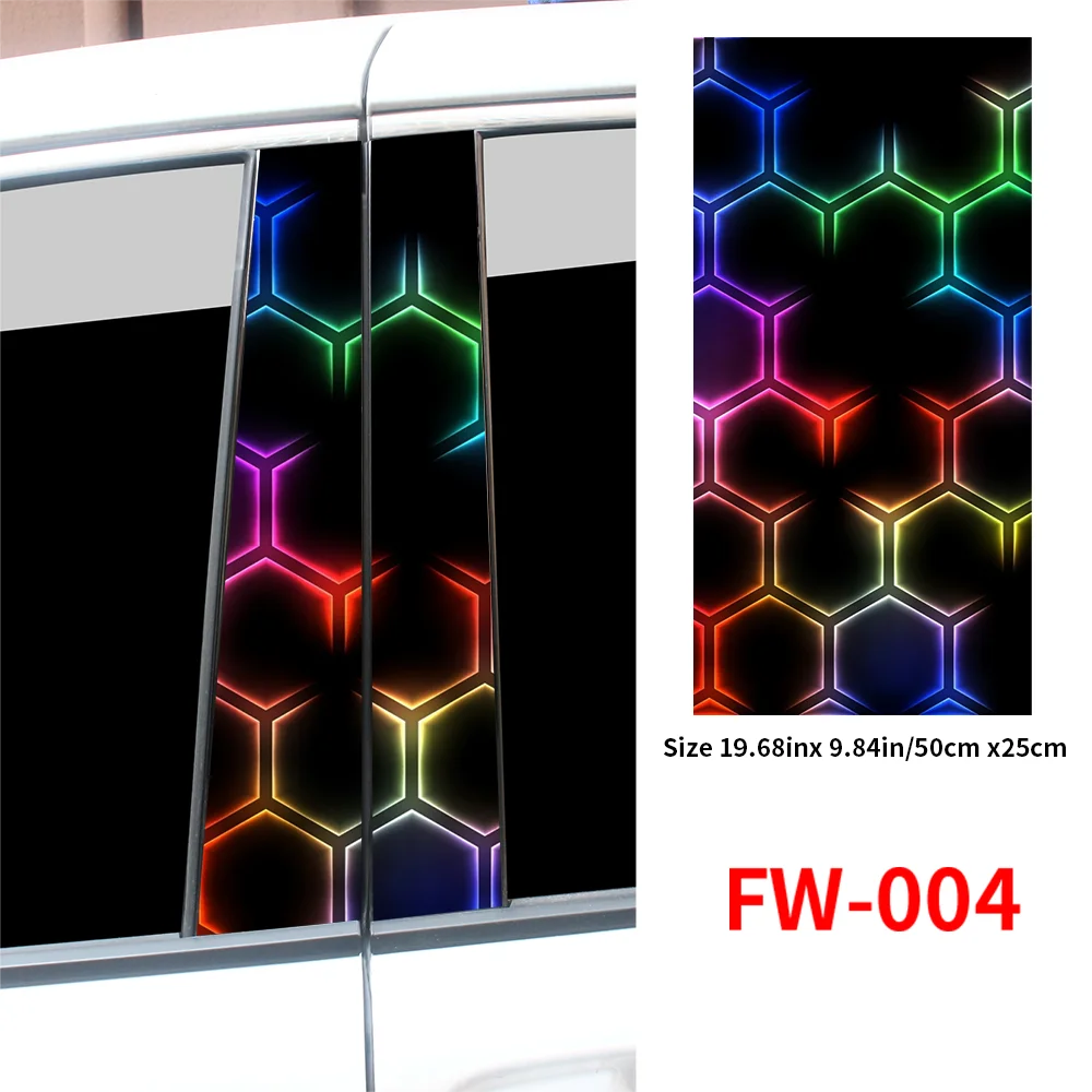 Colorful geometric pattern on a black background with size and code information.