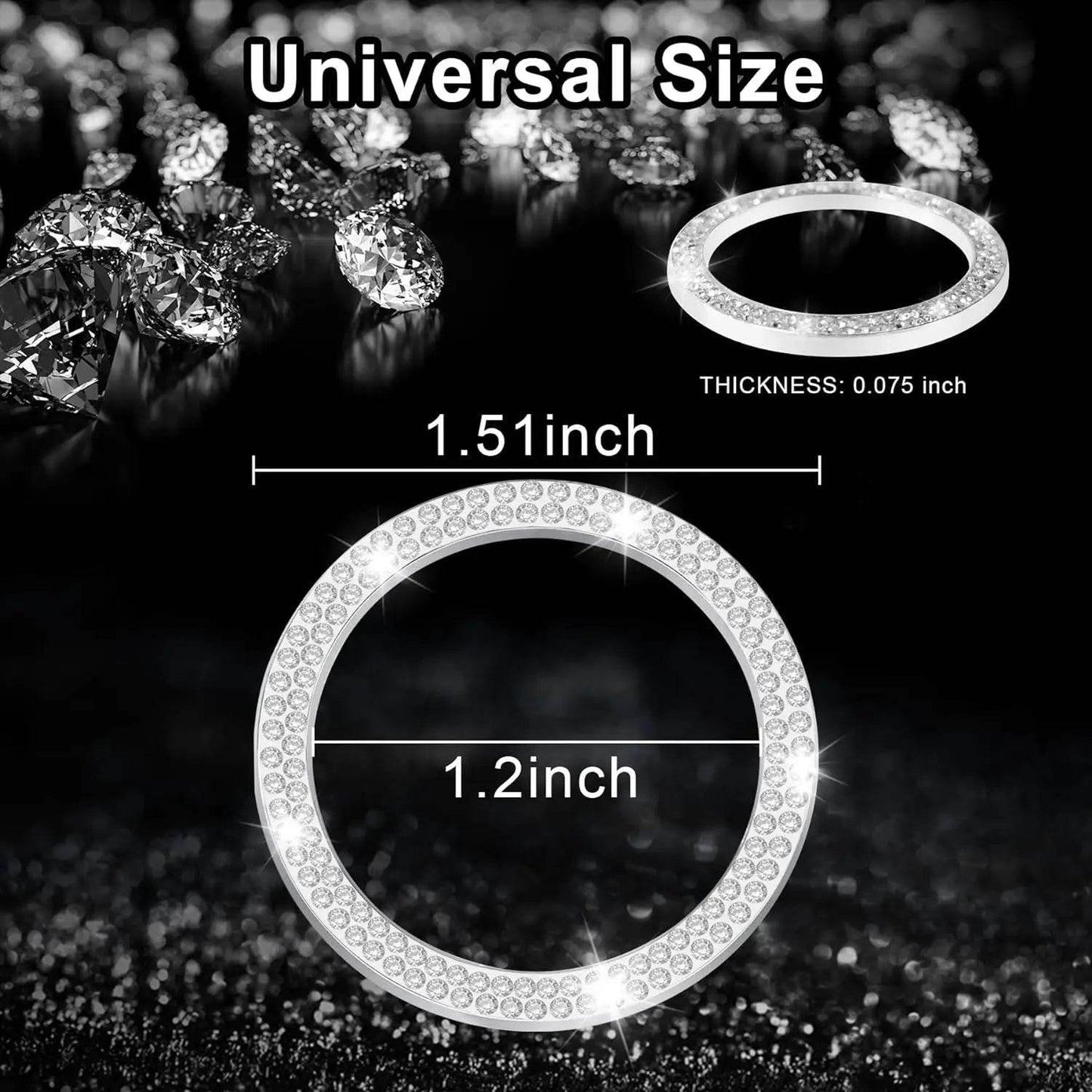 Crystal Double Rhinestone Car Engine Start Stop Decorative Ring - Autoxmatch