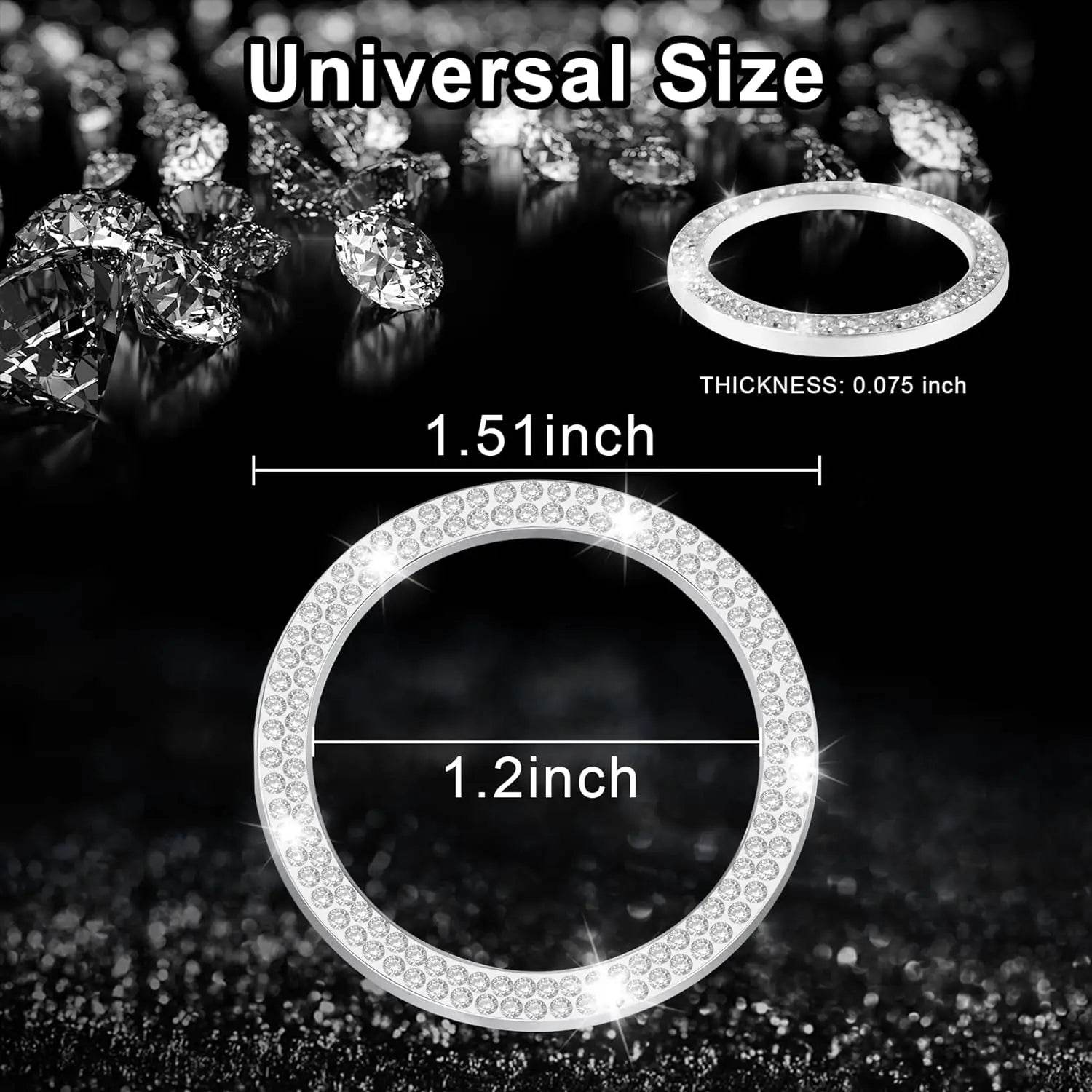 Crystal Double Rhinestone Car Engine Start Stop Decorative Ring - Autoxmatch