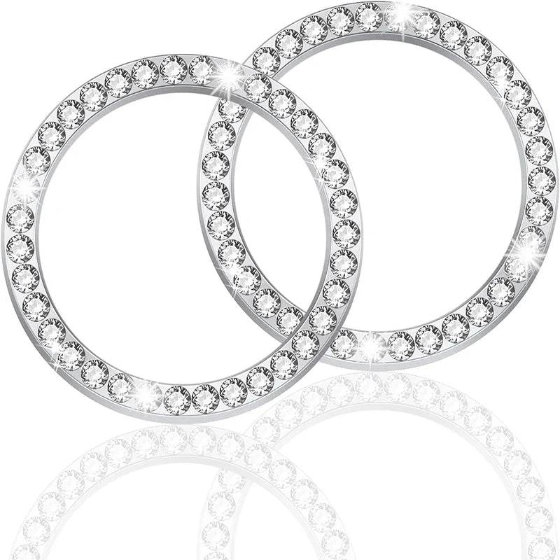 Crystal Double Rhinestone Car Engine Start Stop Decorative Ring - Autoxmatch