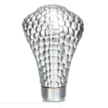 Crystal light bulb-shaped object on a white background