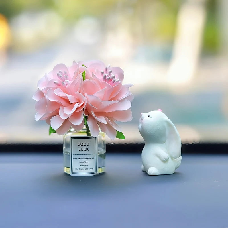 Flower Vase and Rabbit Car Interior Decoration - Autoxmatch