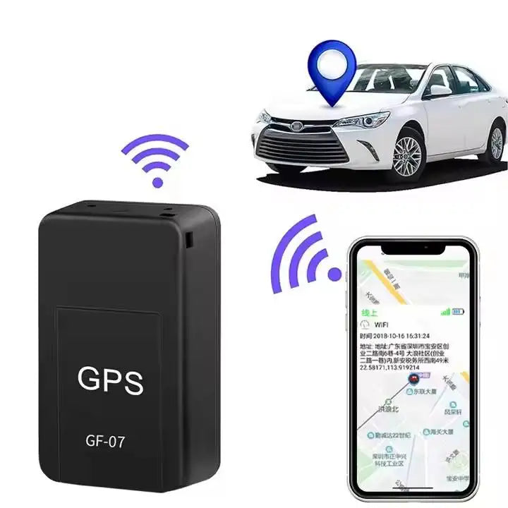 GPS tracker device with car, smartphone