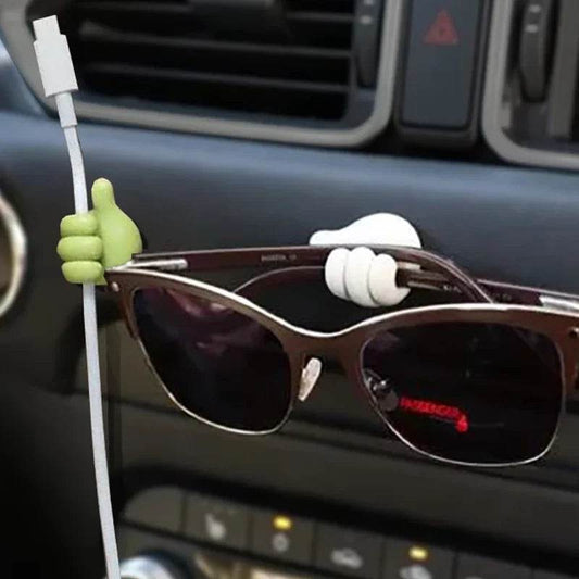Hand-shaped Rubber Holder Glasses Cable Power Cord Mini Hook - Autoxmatch