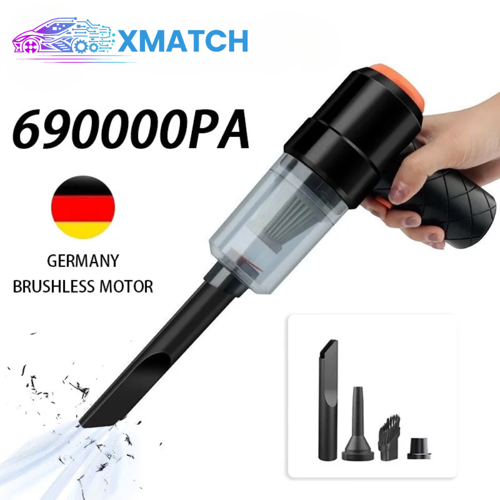Handheld vacuum cleaner with AUTOXMATCH branding 