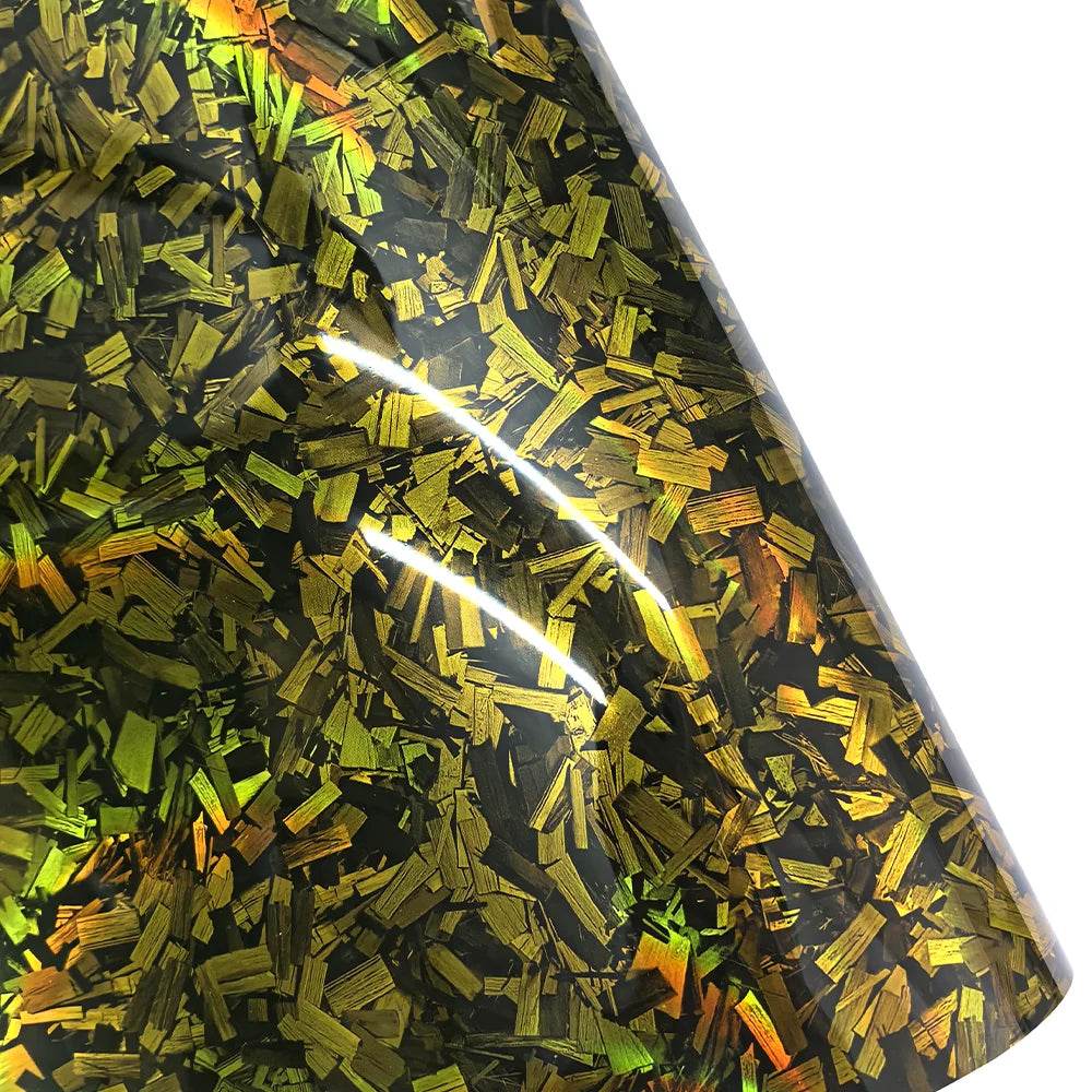 High Glossy Black Gold Silver Red Forged Carbon Fiber Stickers - Autoxmatch