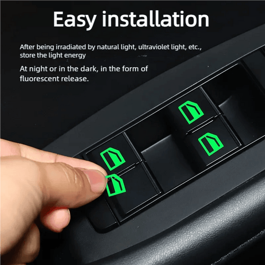 18Pcs/set Car Luminous Door Window Lift Button Stickers - Autoxmatch