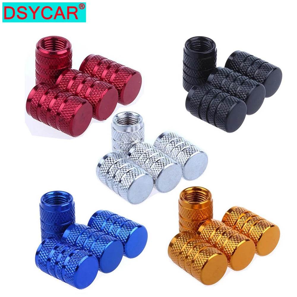 Knurling Style Car Tire Valve Stems Cap 4Pcs - Autoxmatch