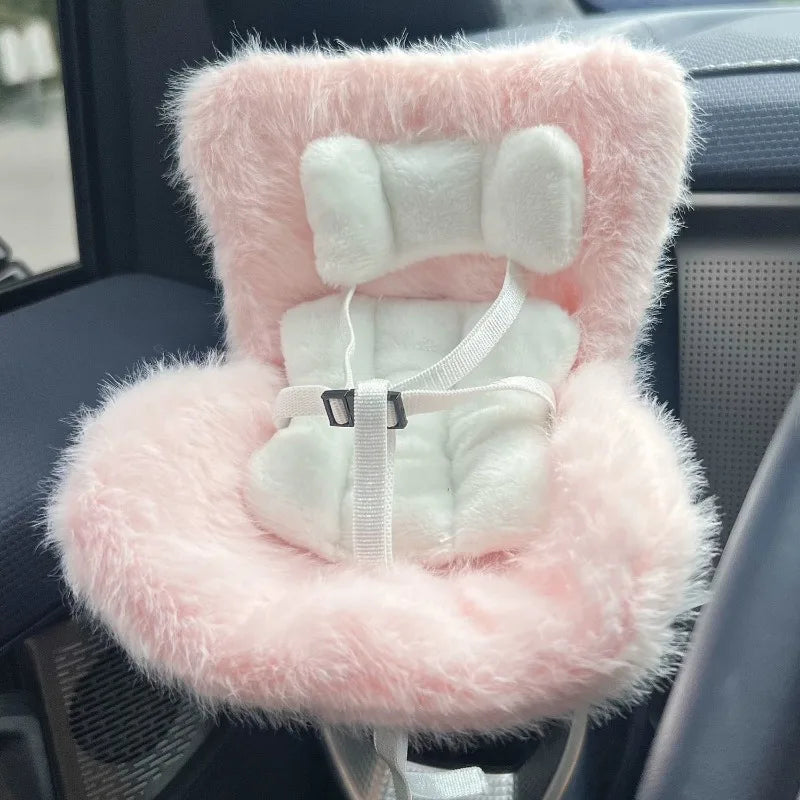 Labubu Doll Car Safety Seat Interior Styling - Autoxmatch