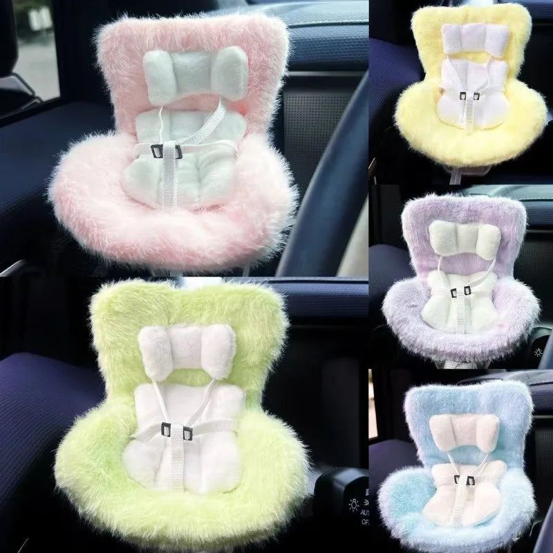 Labubu Doll Car Safety Seat Interior Styling - Autoxmatch
