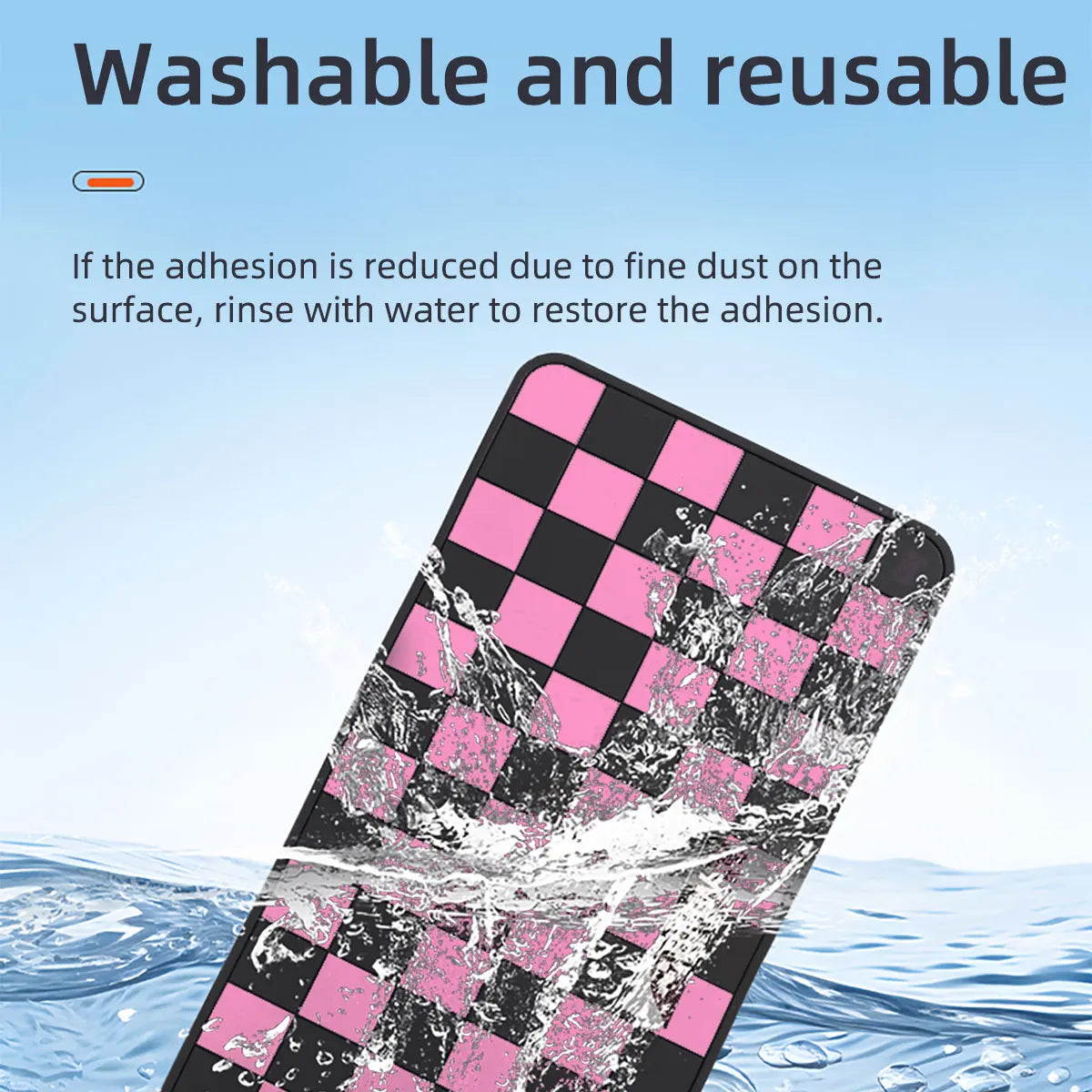 Car Dashboard Anti-slip Mat Pink and Brown Chessboard Pattern - Autoxmatch