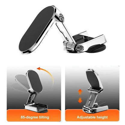 Phone holder with adjustable height and tilting feature on a white background