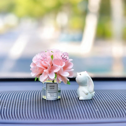 Flower Vase and Rabbit Car Interior Decoration - Autoxmatch