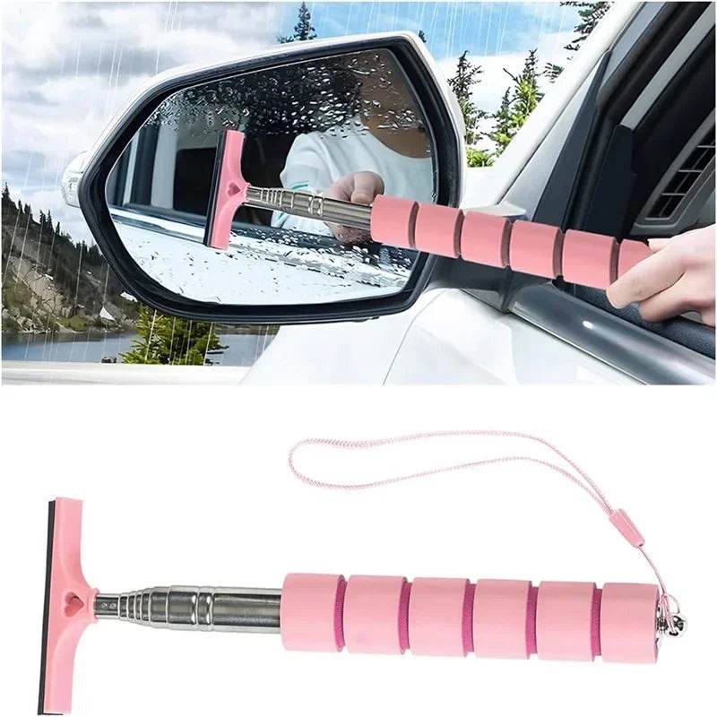 Retractable Car Rearview Mirror Wiper Stainless Steel - Autoxmatch