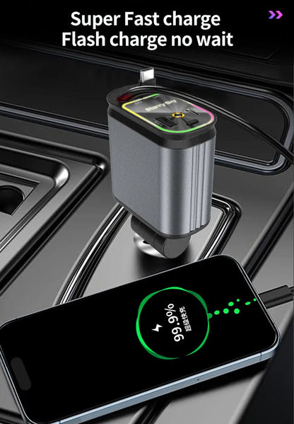 Retractable 4-in-1 Starry Sky Ceiling Atmosphere Light Universal Car Charger - Autoxmatch