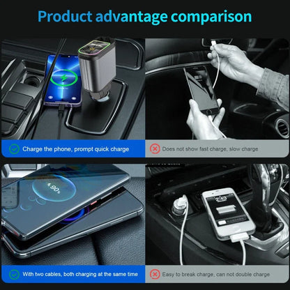 Retractable 4-in-1 Starry Sky Ceiling Atmosphere Light Universal Car Charger - Autoxmatch