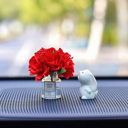 Flower Vase and Rabbit Car Interior Decoration - Autoxmatch