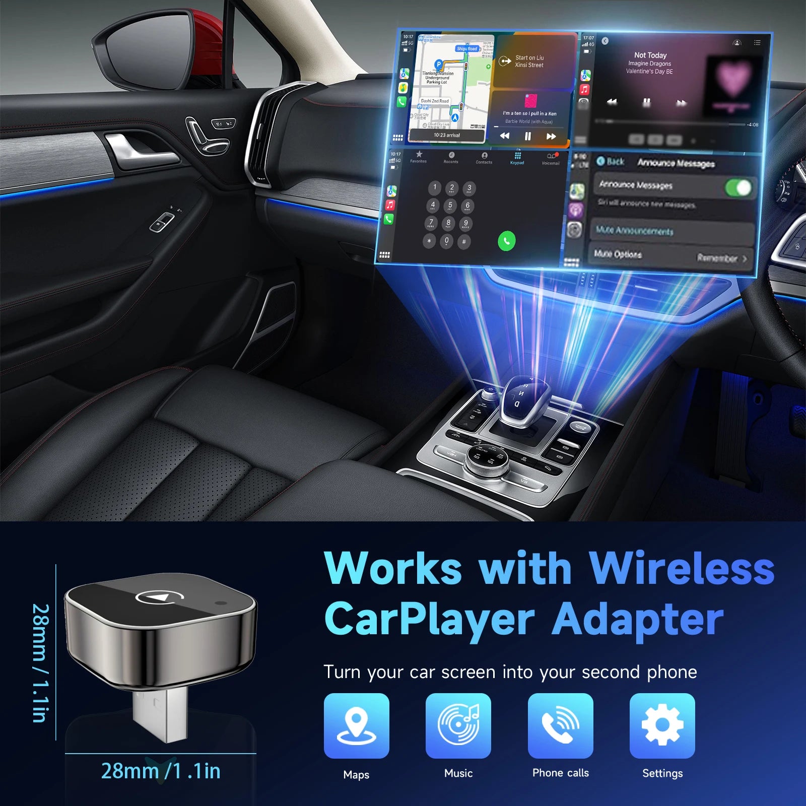 2 in 1 Wireless CarPlay Android Auto Adapter - Autoxmatch