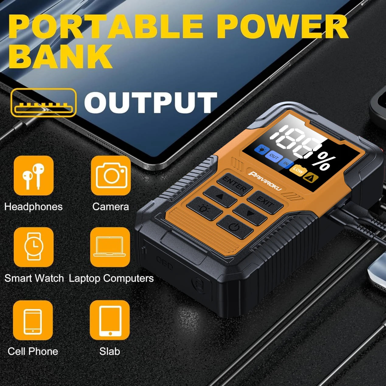 Autoxmatch Paiviroku OBD2 Diagnostic Tool with 5000A Jump Starter