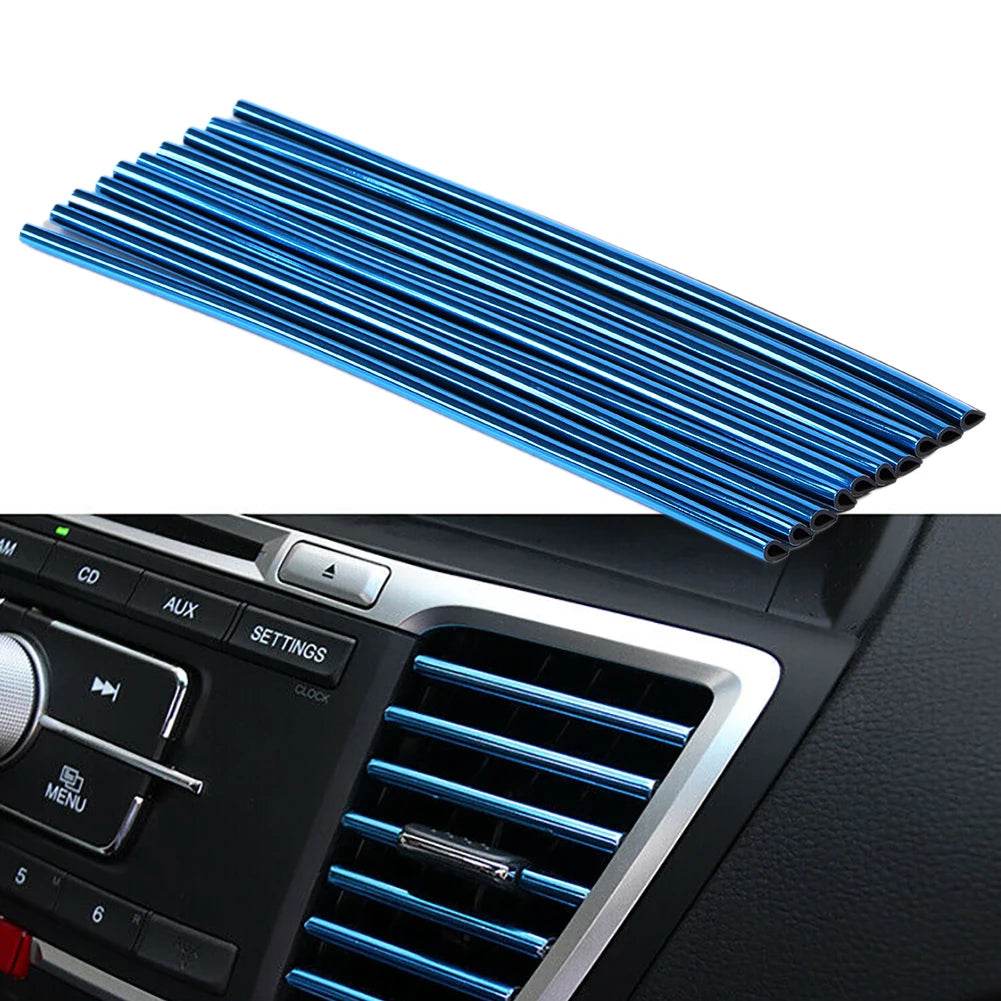 Car Interior Air Conditioner Outlet Vent Grille Chrome Decoration Strip - Autoxmatch