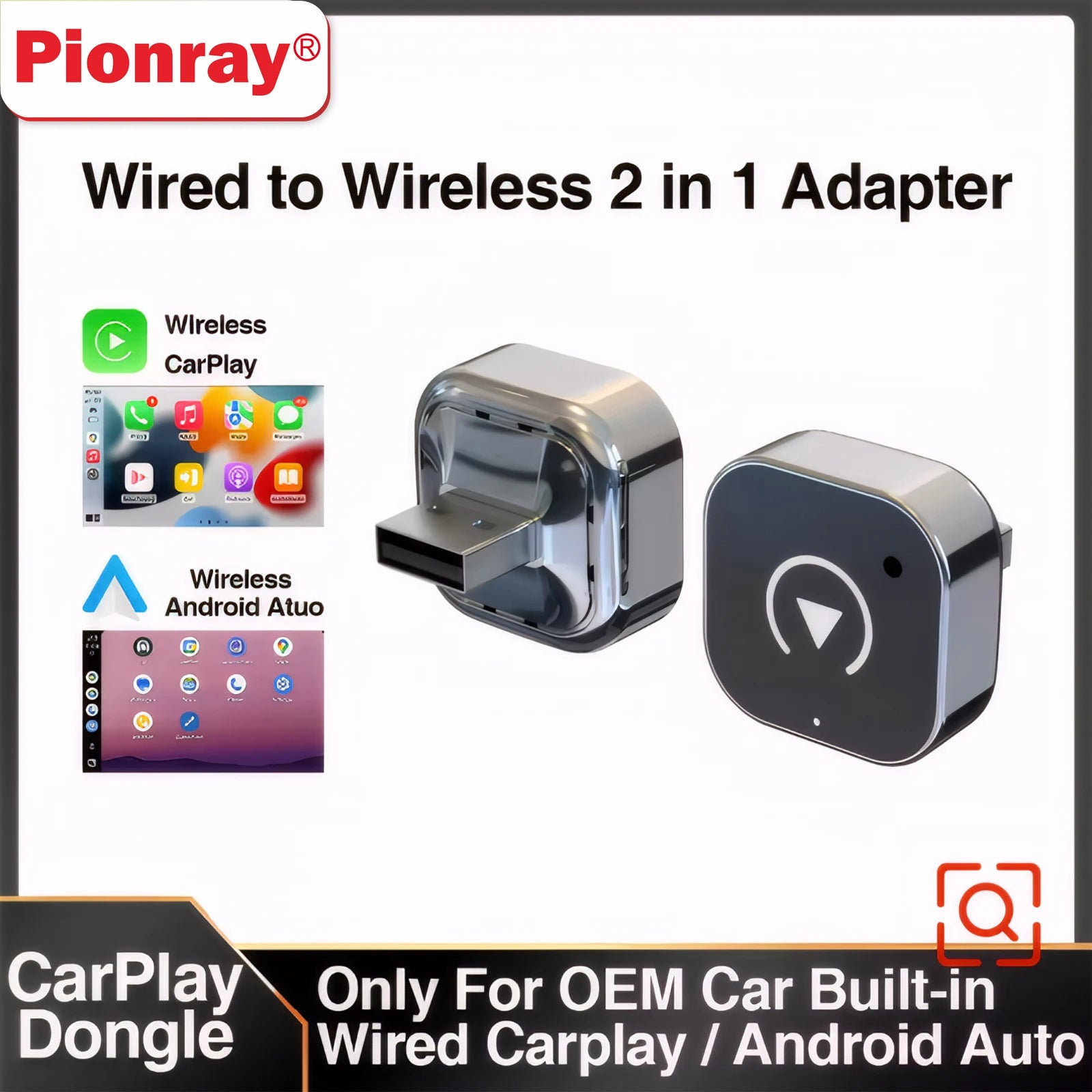 2 in 1 Wireless CarPlay Android Auto Adapter - Autoxmatch