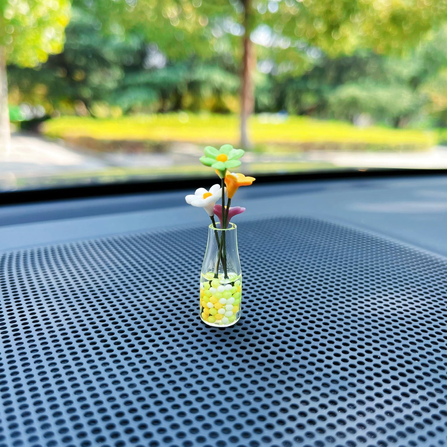 Car Interior Decoration Mini Rose & Sunflower Vase - Autoxmatch