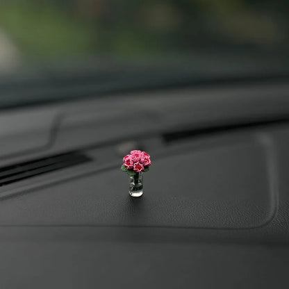 Car Interior Decoration Mini Rose & Sunflower Vase - Autoxmatch