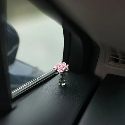 Car Interior Decoration Mini Rose & Sunflower Vase - Autoxmatch