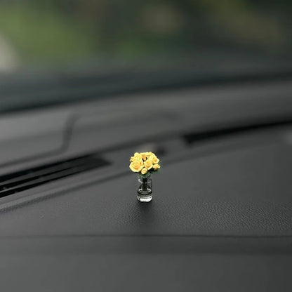 Car Interior Decoration Mini Rose & Sunflower Vase - Autoxmatch