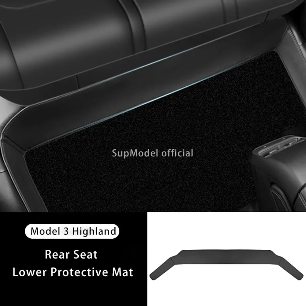 Tesla Rear Seat Lower Protective Mat Applicable to Model Y Juniper 2025 Model 3 Highland Electric Vehicle Protective Pad - Autoxmatch