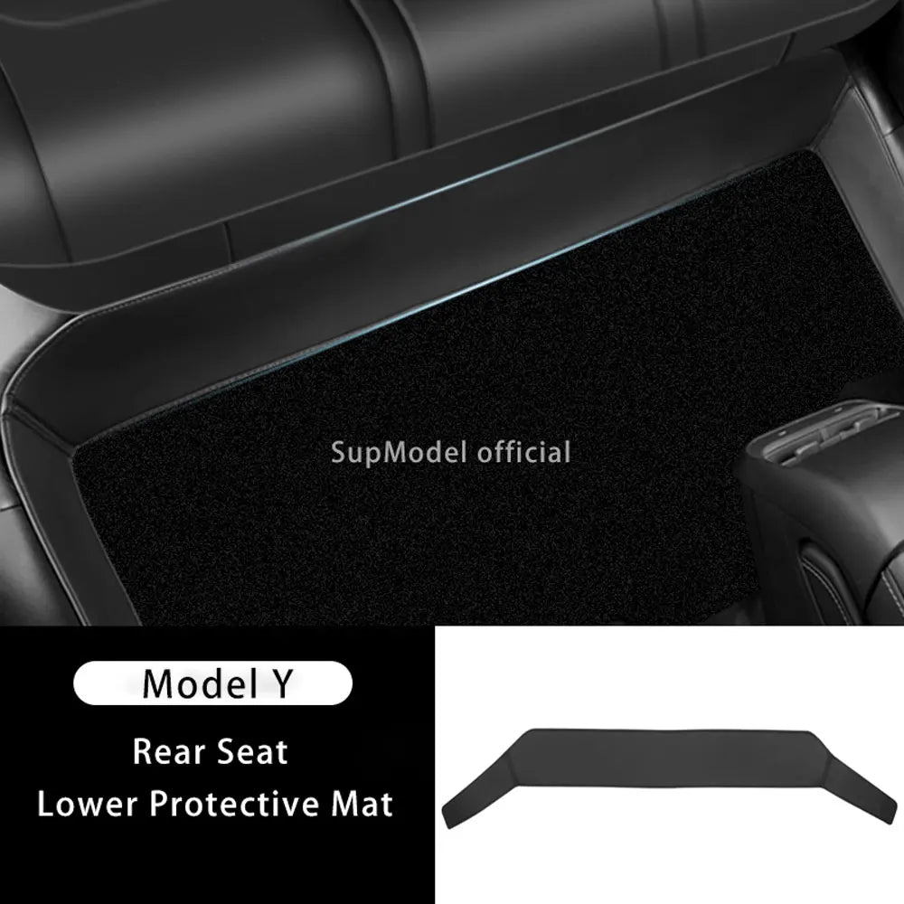 Tesla Rear Seat Lower Protective Mat Applicable to Model Y Juniper 2025 Model 3 Highland Electric Vehicle Protective Pad - Autoxmatch