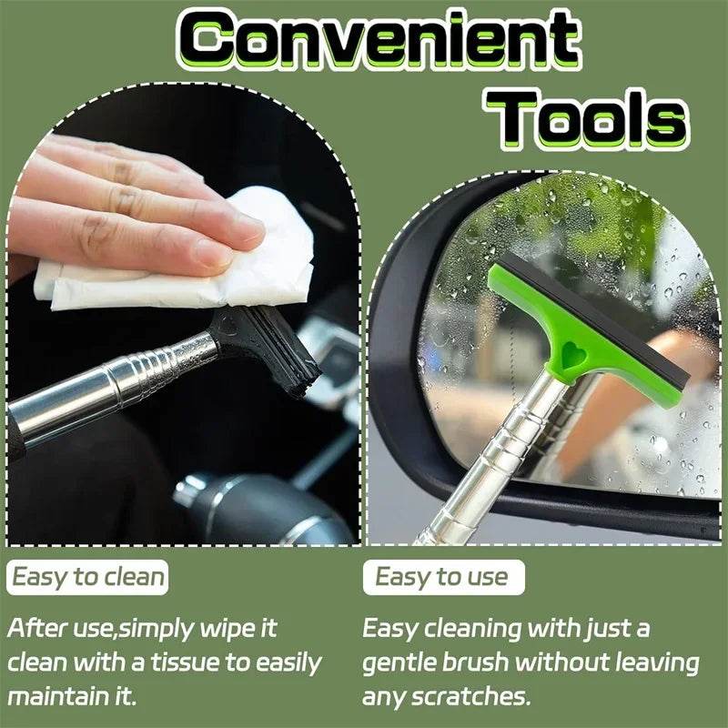 Retractable Car Rearview Mirror Wiper Stainless Steel - Autoxmatch