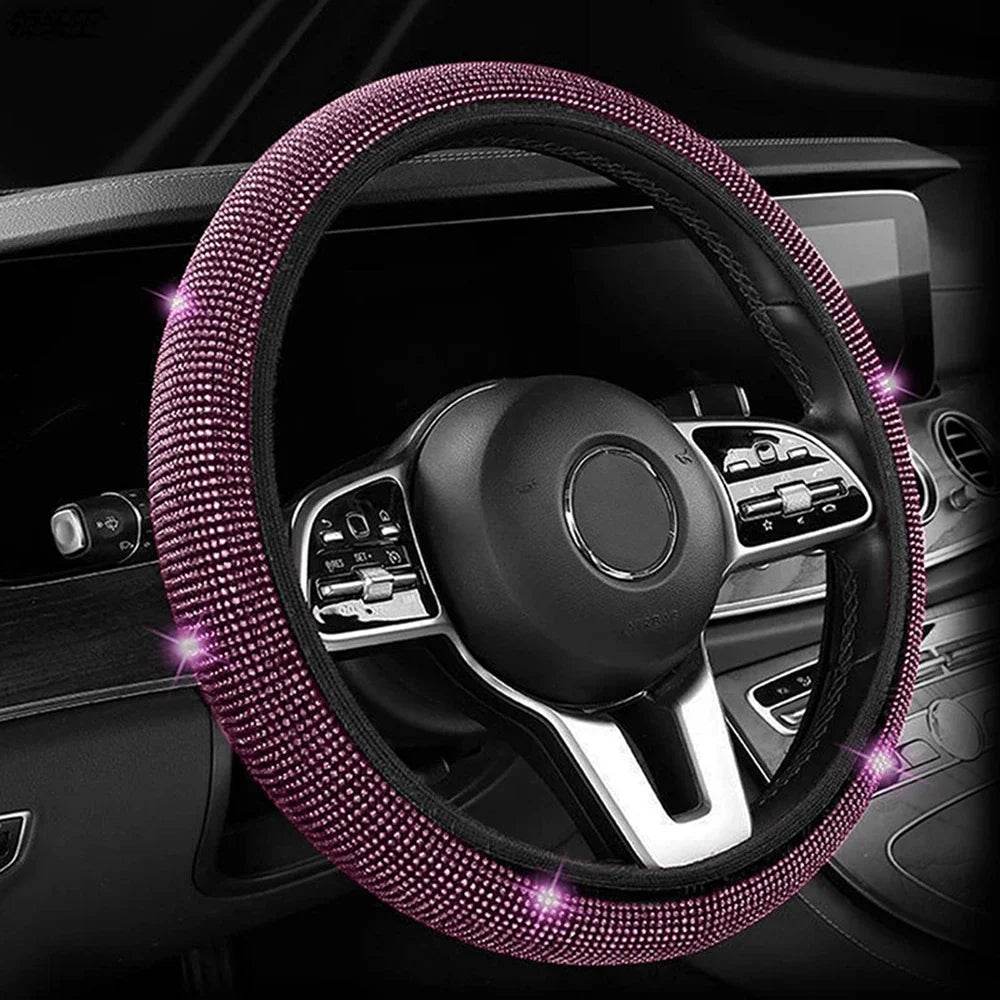 Bling Crystal Diamond Car Steering Wheel Cover - Autoxmatch