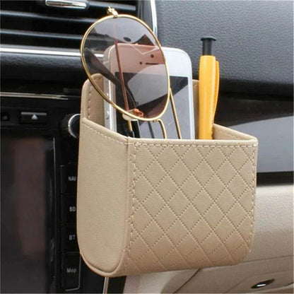 Car Air Outlet Leather Organizer Box - Autoxmatch