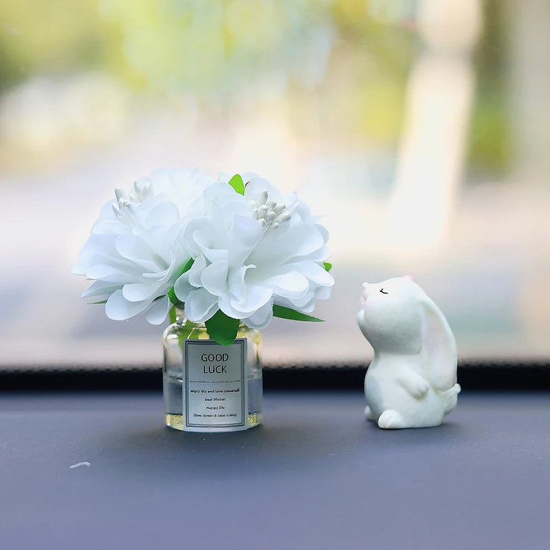 Flower Vase and Rabbit Car Interior Decoration - Autoxmatch