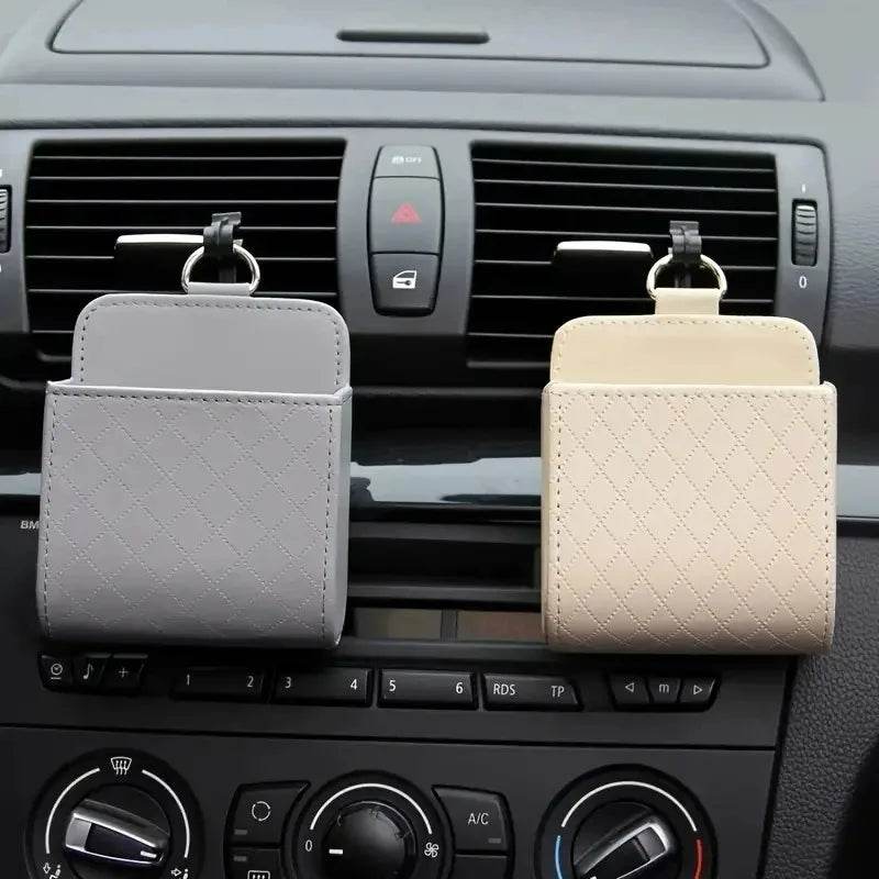 Car Air Outlet Leather Organizer Box - Autoxmatch