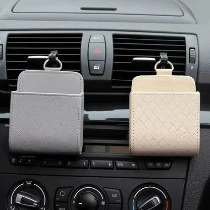 Car Air Outlet Leather Organizer Box - Autoxmatch
