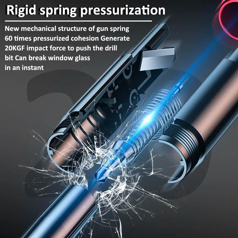 Window breaker tool breaking a window with water tungsten steel head, safety cutting knife