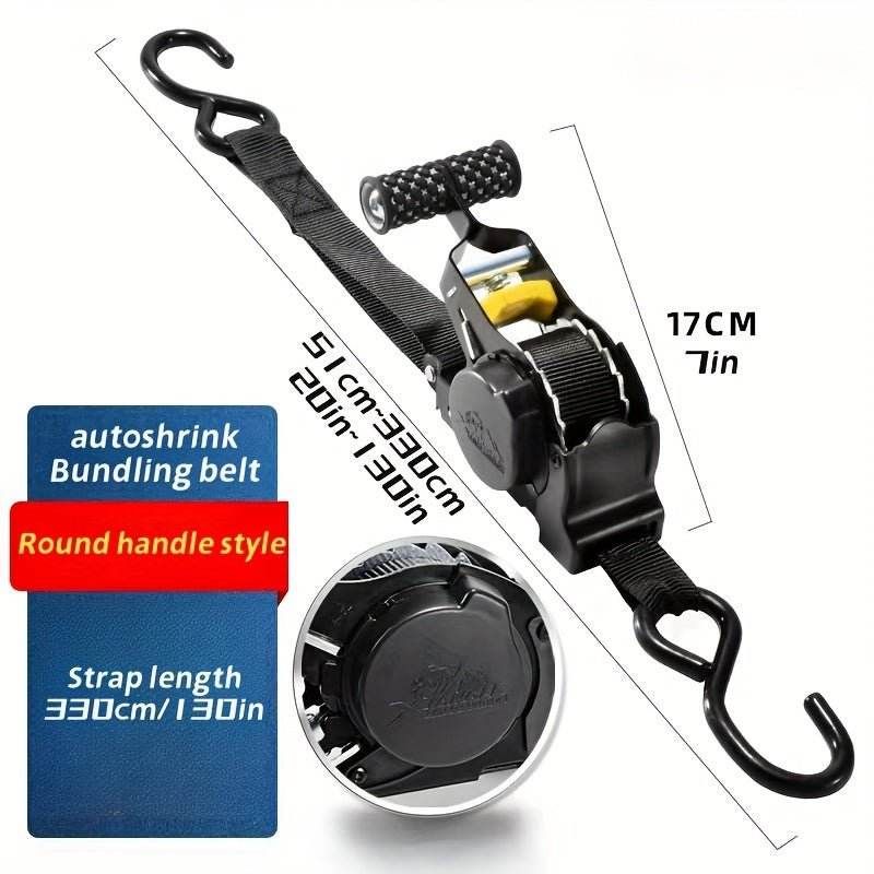 Auto-Lock Retractable Cargo Strap – Perfect for Motorcycle & Luggage Securement - Autoxmatch