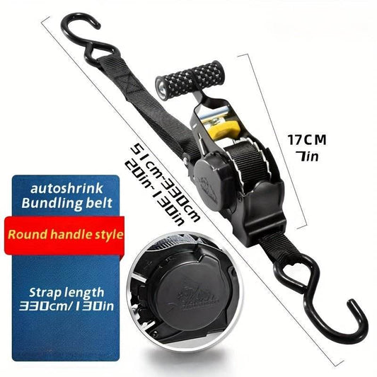 Auto-Lock Retractable Cargo Strap – Perfect for Motorcycle & Luggage Securement - Autoxmatch