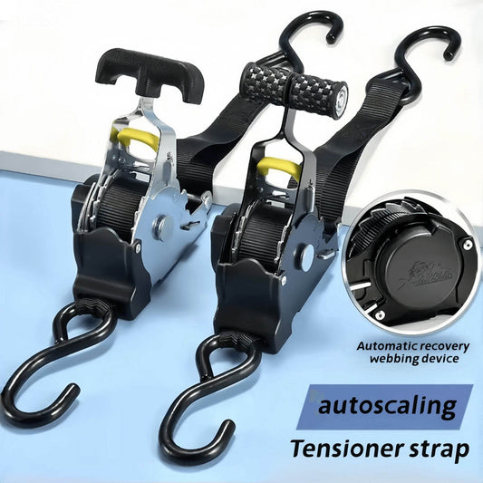 Auto-Lock Retractable Cargo Strap – Perfect for Motorcycle & Luggage Securement - Autoxmatch