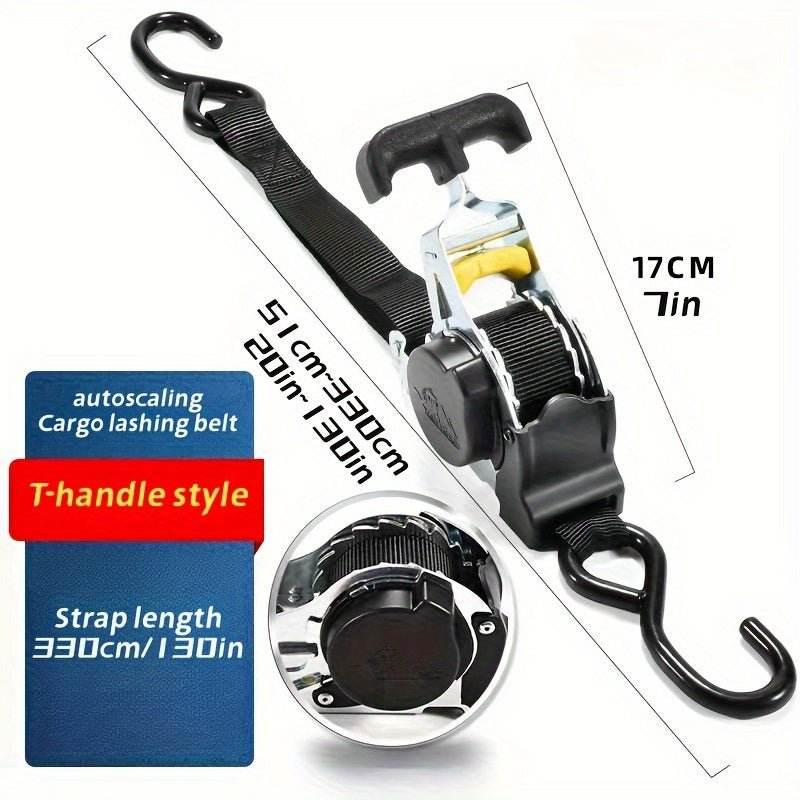 Auto-Lock Retractable Cargo Strap – Perfect for Motorcycle & Luggage Securement - Autoxmatch