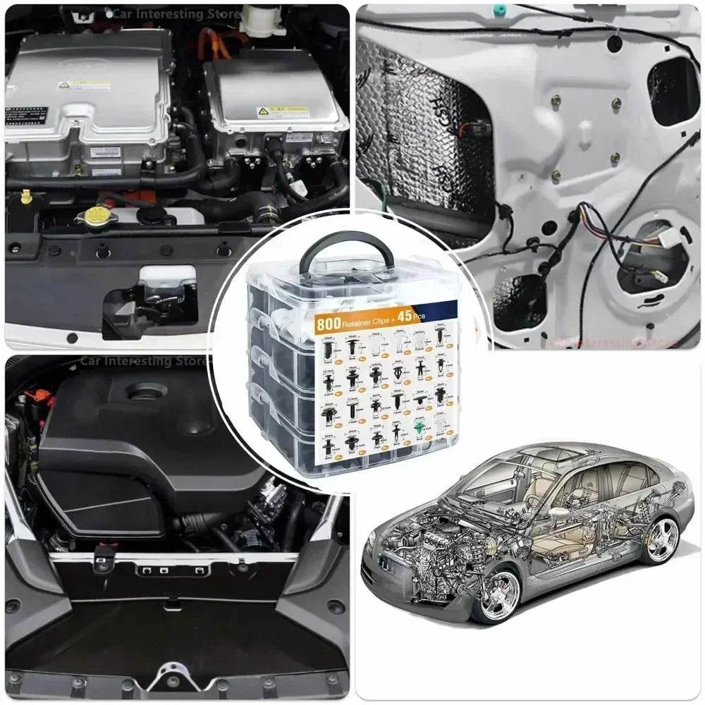 Car Bumper Retainer Fastener Kit Fender Rivet Clips - Autoxmatch