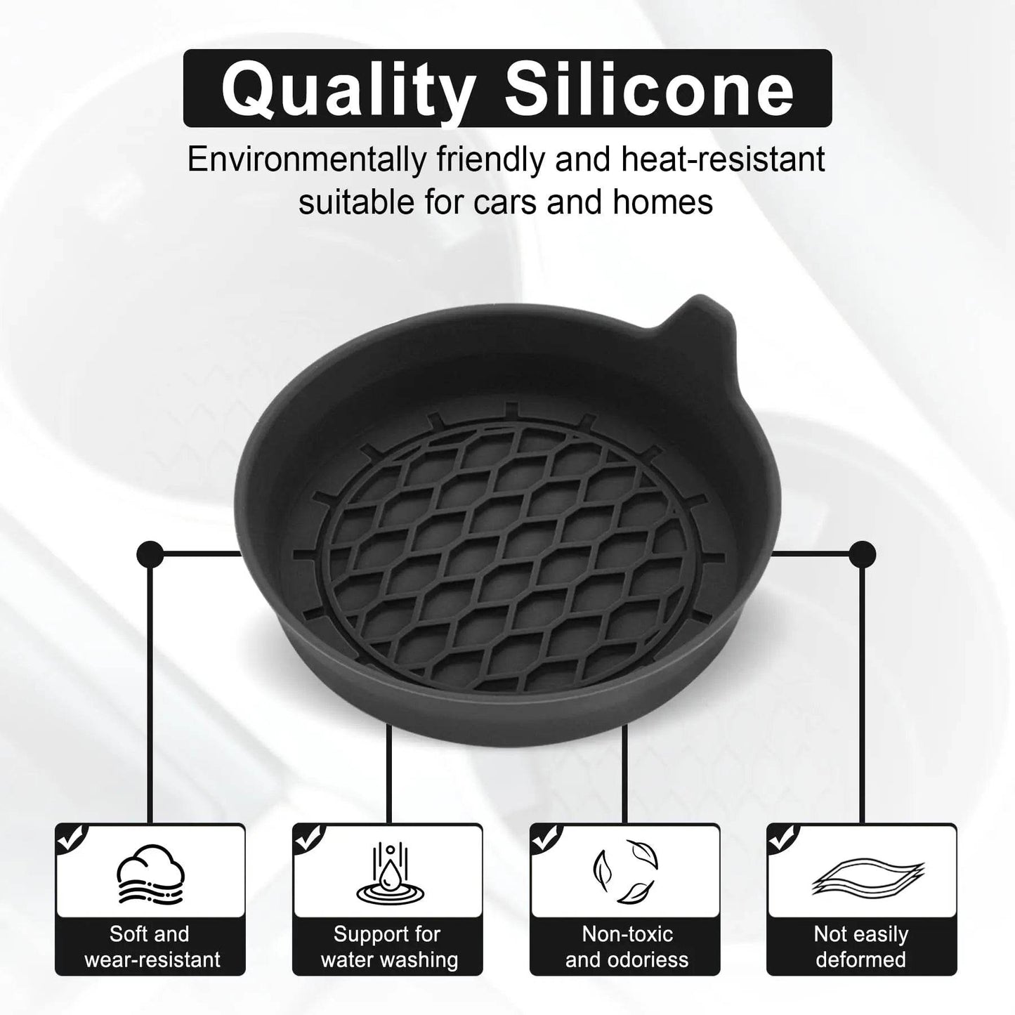 Car Cup Silicone Coaster Holder 2/4pcs - Autoxmatch