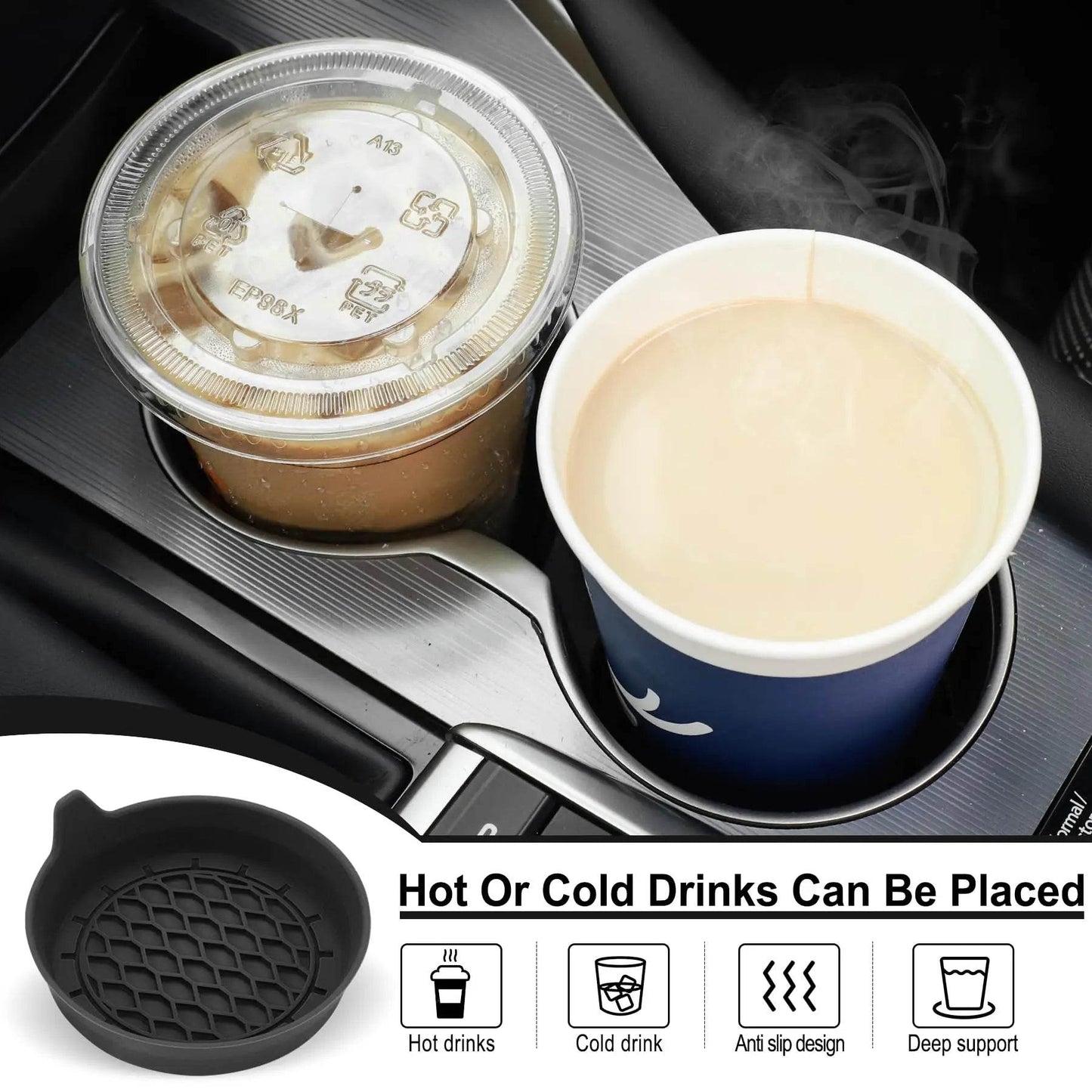 Car Cup Silicone Coaster Holder 2/4pcs - Autoxmatch