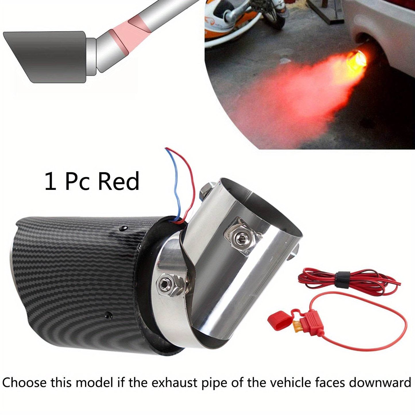 Car Exhaust Pipe with LED Flame - Autoxmatch