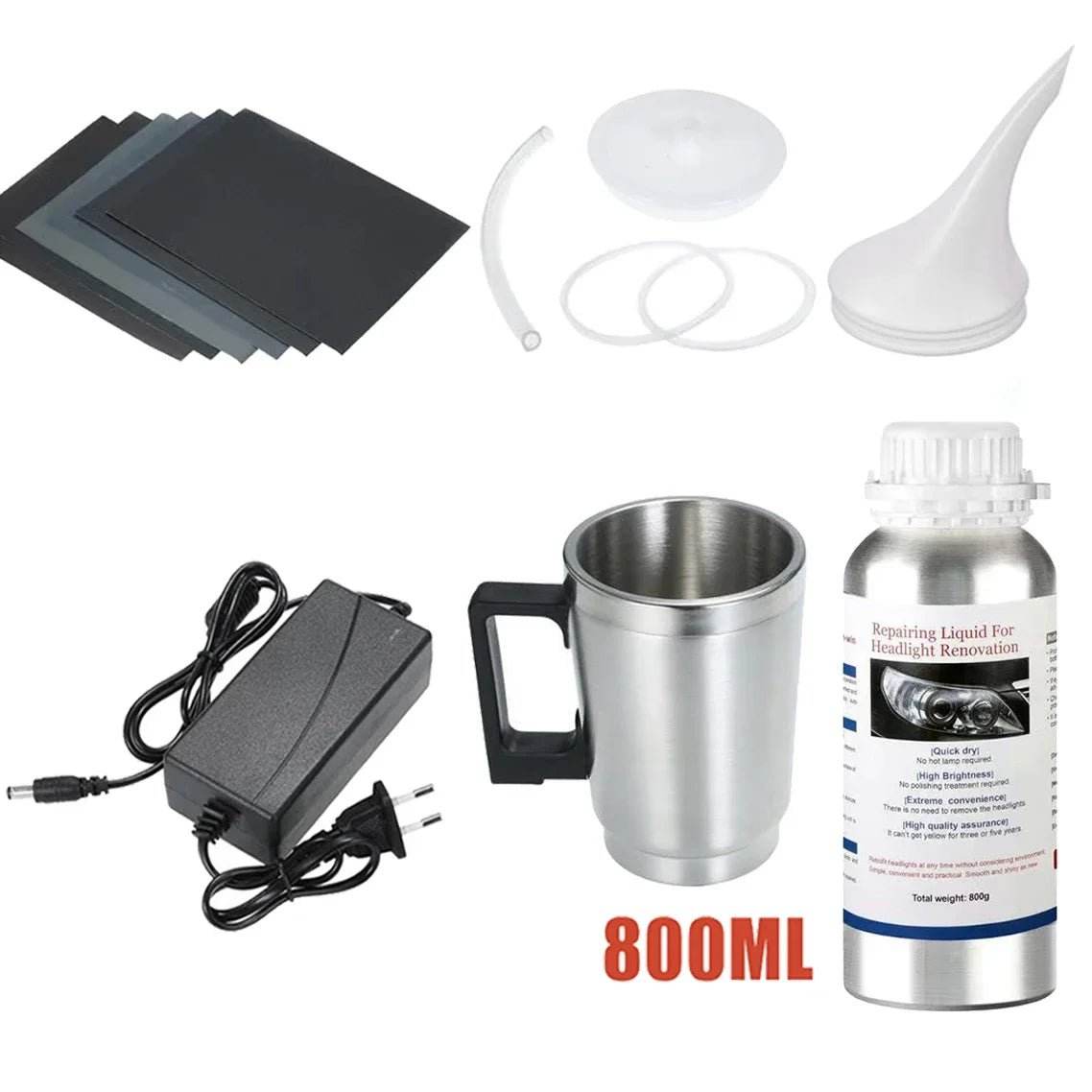 Car Headlight Restoration Polishing Kit 800ML - Autoxmatch