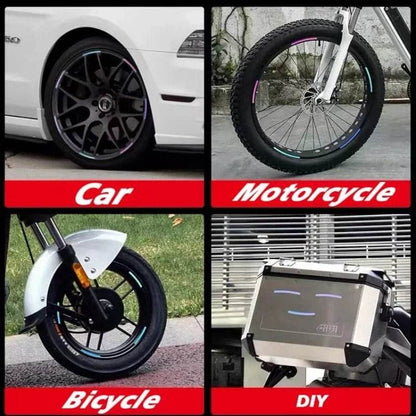 Car Motorcycle Wheel Reflective Strips Colourful - Autoxmatch
